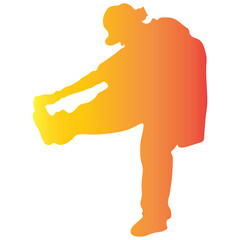 Breakdance Silhouette with Colorful and Vintage Style. Vector Illustration