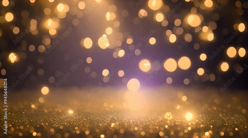 Poster gold glitter background with sparkle shine light confetti abstract motion background shining gold pa