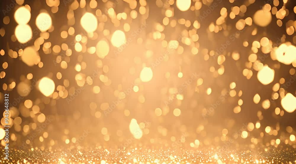 Poster gold glitter background with sparkle shine light confetti abstract motion background shining gold pa