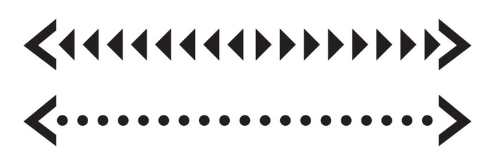 Long arrow vector icon. Red horizontal double arrow. Vector design