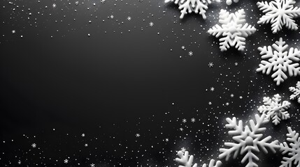 Joyful 2025 Xmas Card: White Snowflake Decoration and Winter Background.