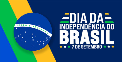 7 September Brazil Independence Day background or banner design template. dia da independência do brasil background. Holiday concept. Template for background, banner, card, poster, placard, design.