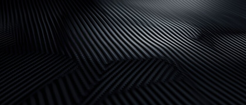 Matte black carbon fiber texture abstract pattern deep contrast ultra-detailed realistic reflection stunning visual impact high-resolution premium material