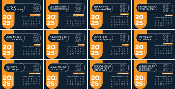 12 months desk calender design template for corporate office
