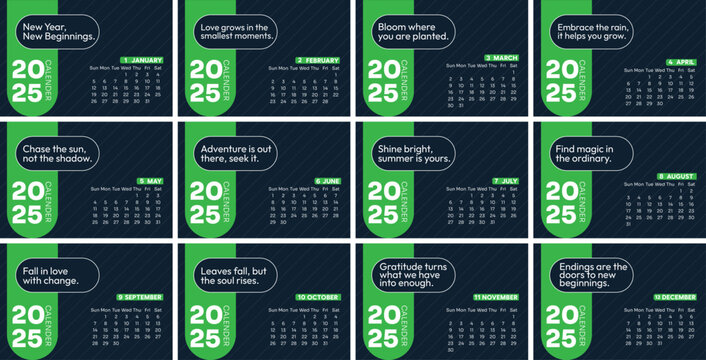 Corporate Business Desk Calendar 2025 Template