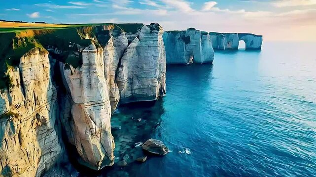 the cliffs in Etretat