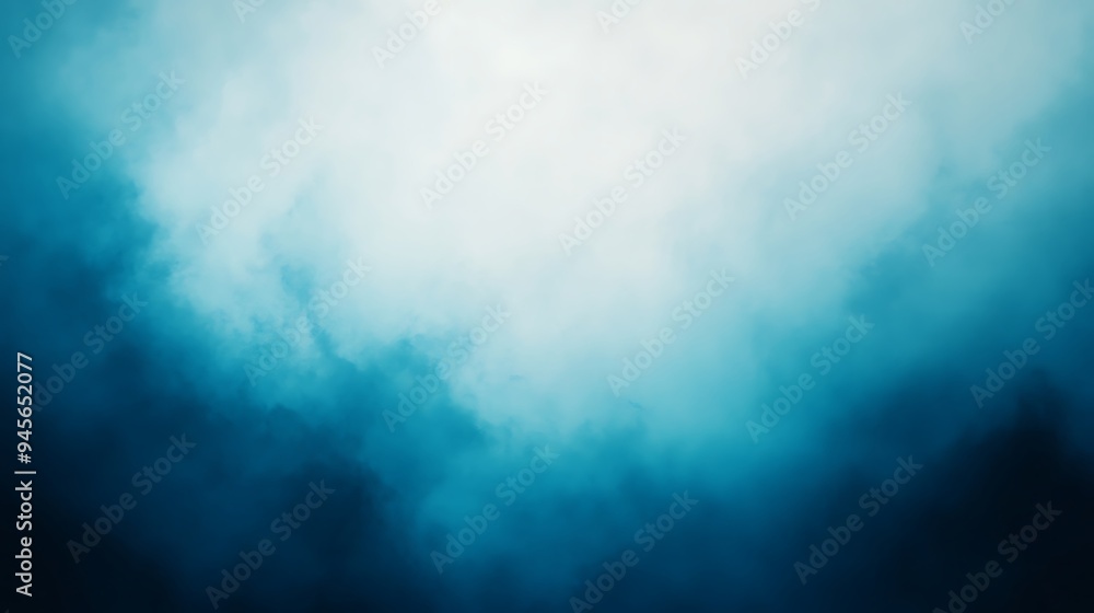 Poster a smooth gradient background from deep blue to light blue, with a large empty space in the center fo