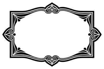 Modern Vector Corner Pattern Border Frames - Black Silhouette Line Art Design for Logos .