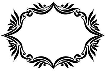 Modern Vector Corner Pattern Border Frames - Black Silhouette Line Art Design for Logos .