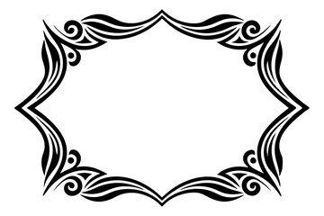 Modern Vector Corner Pattern Border Frames - Black Silhouette Line Art Design for Logos .
