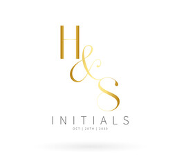 HS Typography Initial Letter Brand Logo, HS brand logo, HS Monogram Wedding logo
