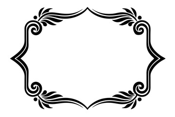 Modern Vector Corner Pattern Border Frames - Black Silhouette Line Art Design for Logos .