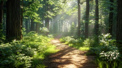 Obraz premium Paths in green forests