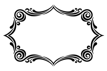 Modern Vector Corner Pattern Border Frames - Black Silhouette Line Art Design for Logos .