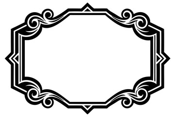 Modern Vector Corner Pattern Border Frames - Black Silhouette Line Art Design for Logos .