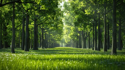 Green grasslands in green forests