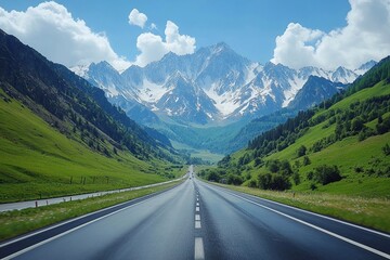 road in mountains. Driving on the highway in the mountains.