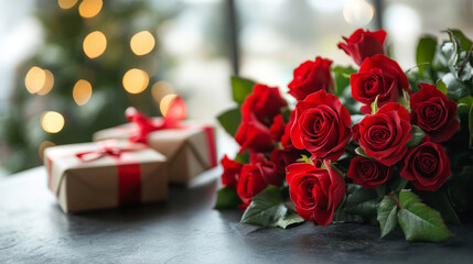 roses on the wooden background