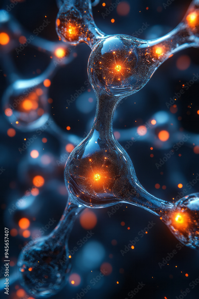 Poster abstract technology with sleek devices and interconnected lines in a futuristic layout,