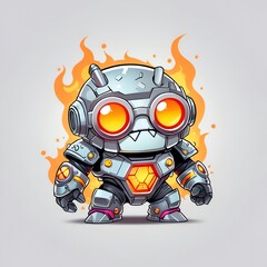 Cute Robot Cartoon Character