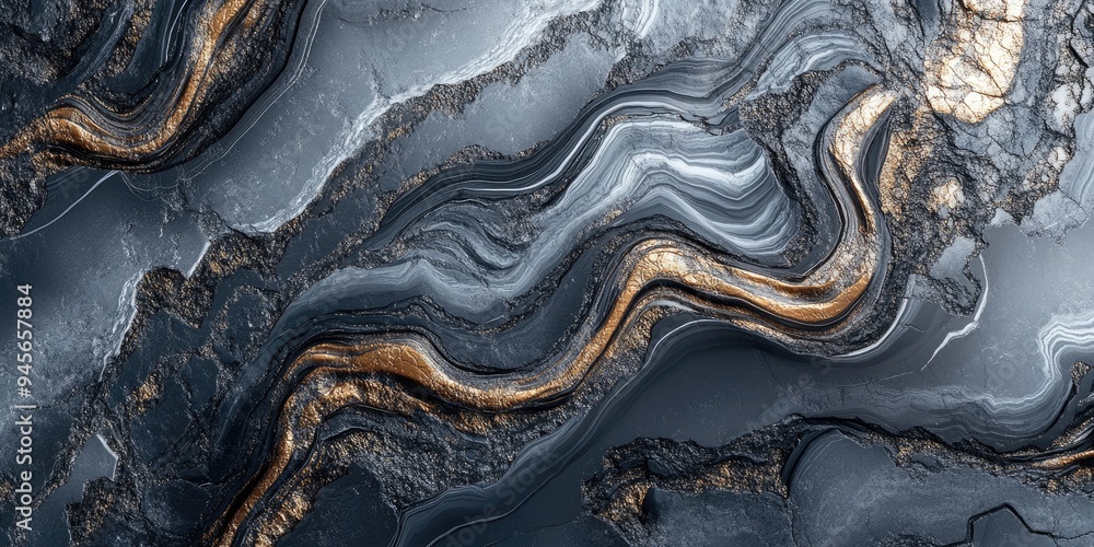 Poster elegant abstract background featuring metallic elements alongside textures resembling stone marble a
