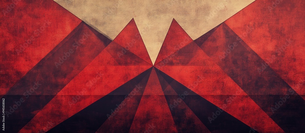 Aufkleber abstract geometric background in red and brown tones with a vintage filter