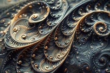 intricate fractal designs that showcase repeating geometric patterns with increasing complexity.  vibrant color gradients, sharp angles, and organic forms to give a sense of infinite depth and harmony