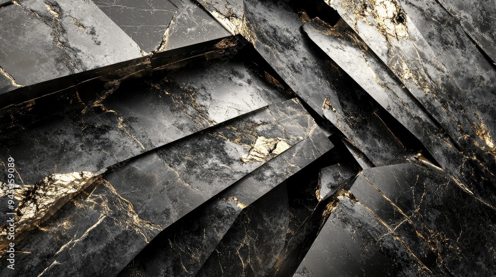 Poster elegant abstract background featuring metal textures combined with stone marble and granite 3d illus