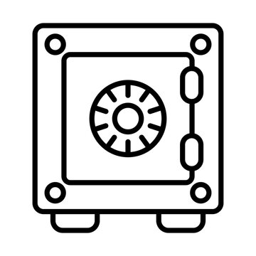 recommend clip art: Bank Vault line icon