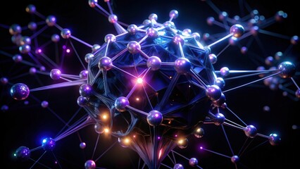 Fototapeta premium Abstract 3D Sphere with Glowing Connections