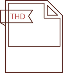 THD File format icon black outline and light color text