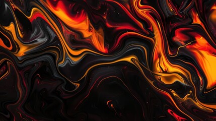 Obraz premium Abstract Swirling Pattern of Red, Orange, and Black