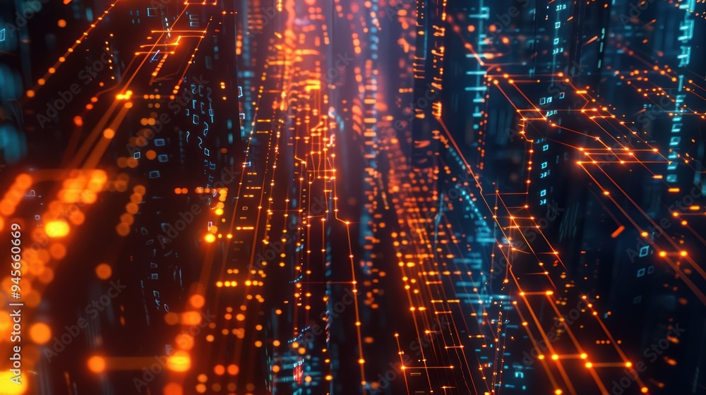Aufkleber abstract digital network visualization