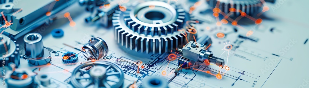 Poster an abstract representation of precision engineering