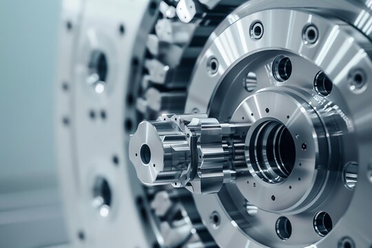 Highresolution image of a precisionengineered machine part