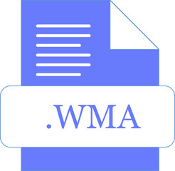 WMA File extension icon fill with minimal colors