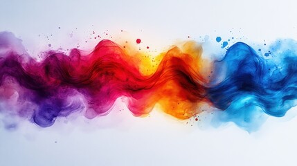 Fototapeta premium Vivid Watercolor Splash in Bold Colors on White Background