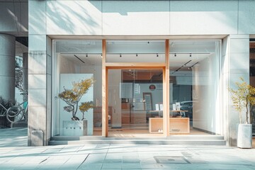 Obraz premium Branding shop window mockup door transportation automobile.