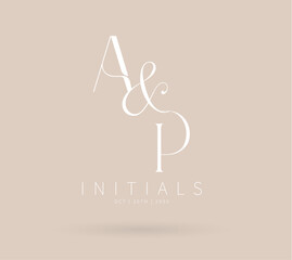 A&P Typography Initial Letter Brand Logo, AP brand logo, AP monogram wedding logo, abstract logo design	