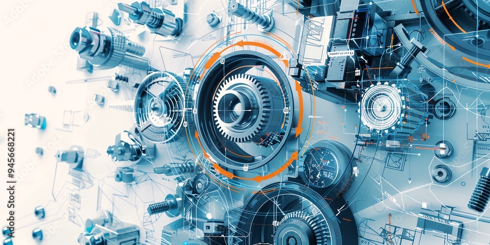Poster an abstract representation of precision engineering