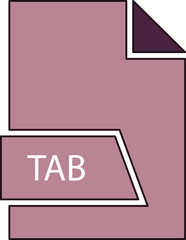 TAB File format icon in shapes 2 colors and side contour