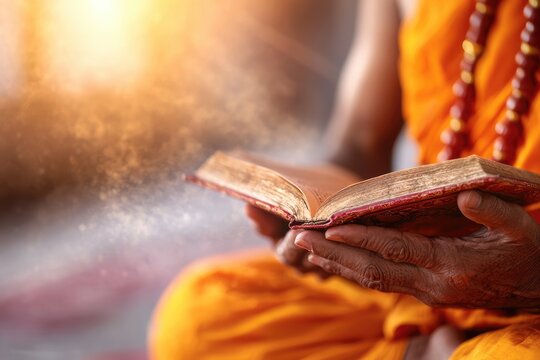 A devout individual engaging in ancient rituals