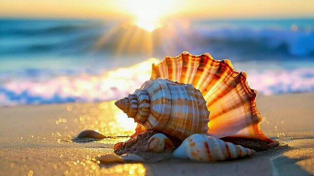 a seashell on the beach