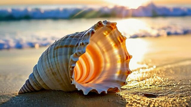 a seashell on the beach