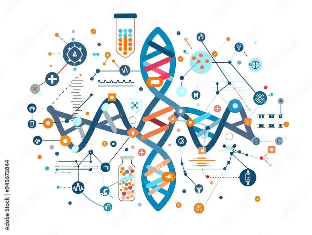 Poster an abstract representation of dna sequencing