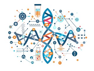 Obraz premium An abstract representation of DNA sequencing