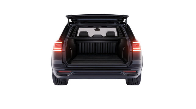 A black car with a black trunk