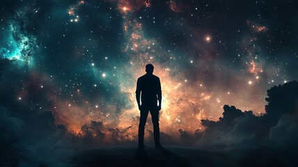 Fototapeta premium Space man meditating 