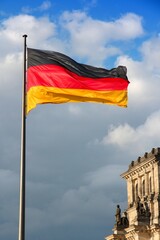 German flag in the wind