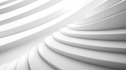 Abstract White Curved Layers Background